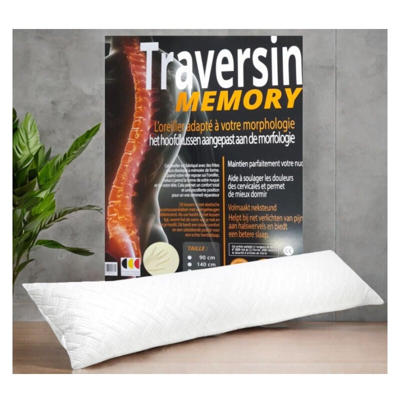 Bysommiflex - Traversin 140 cm Ferme en Mémoire de Forme