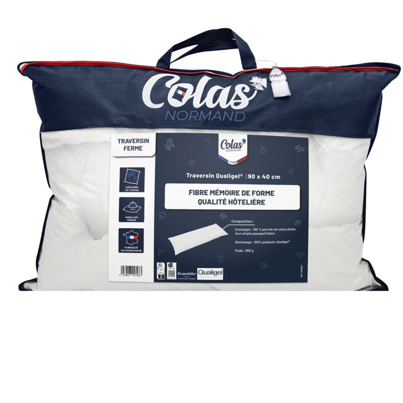 Traversin plat qualigel - 90 cm - Made in France