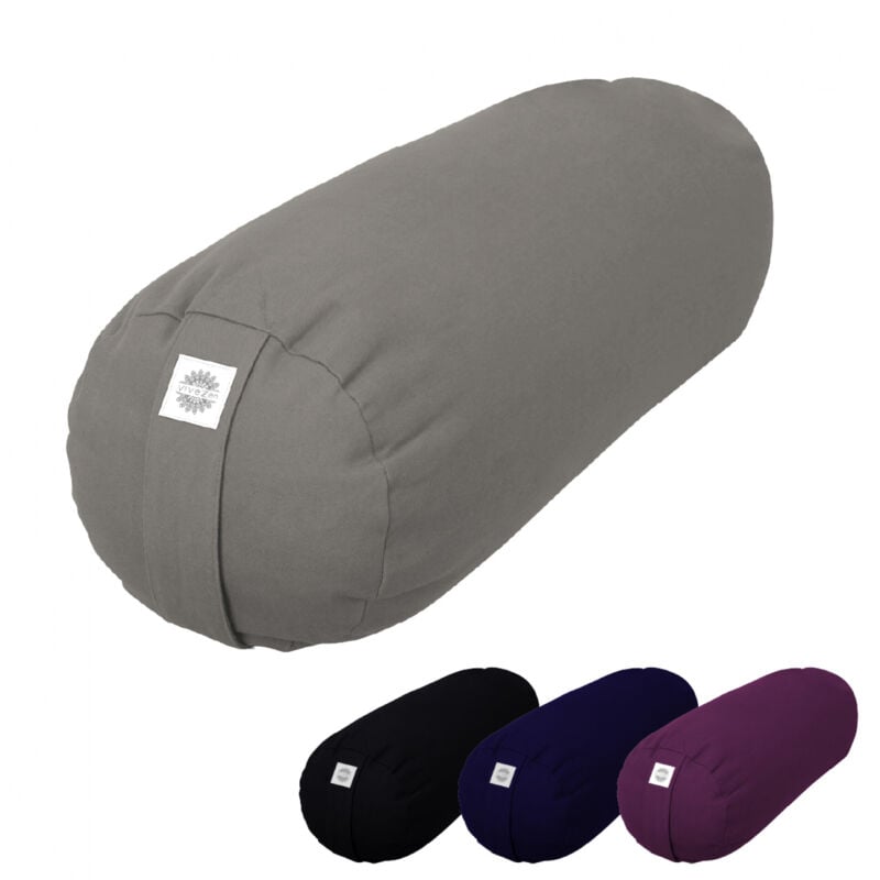 Traversin, rouleau de méditation, yoga - 24 x 64 cm - Gris Vivezen