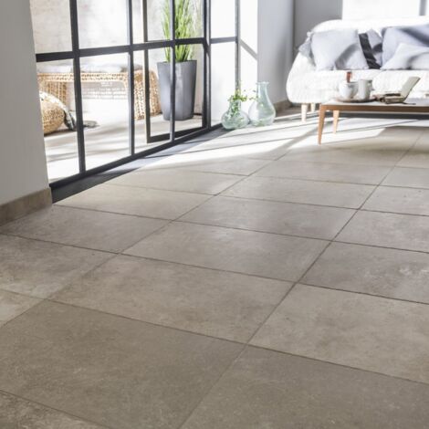 Travertin Boden und Wand Intenso Dunkelbeige Steineffekt Travertin L.40,6 x B.61 cm Centrale Brico