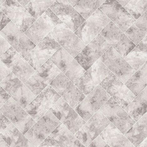 Travertino Taupe Wallpaper Faux Stone Marble Effect Grey Geometric Elegant Vinyl