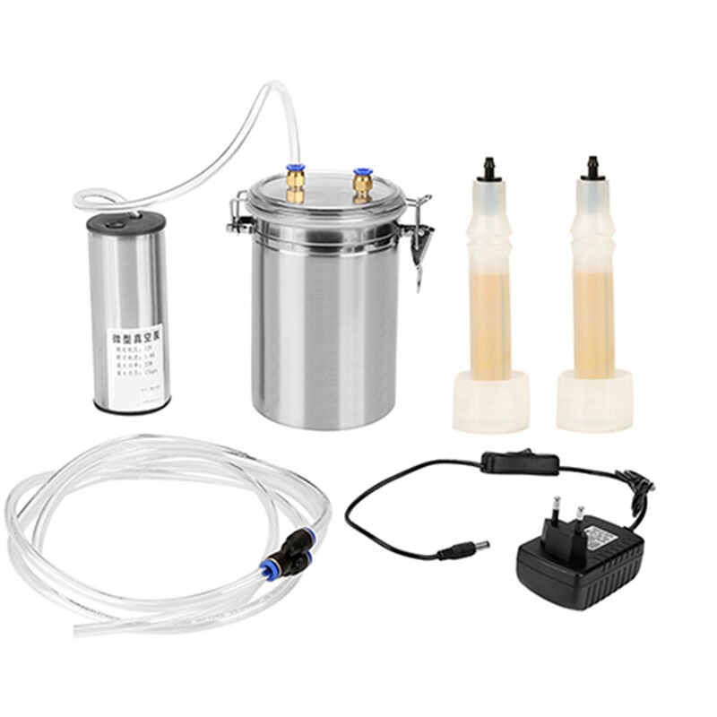 Jeffergarden - Trayeur portatif d'acier inoxydable de machine à traire électrique de 2L pour des moutons (prise de l'UE 110-240V)