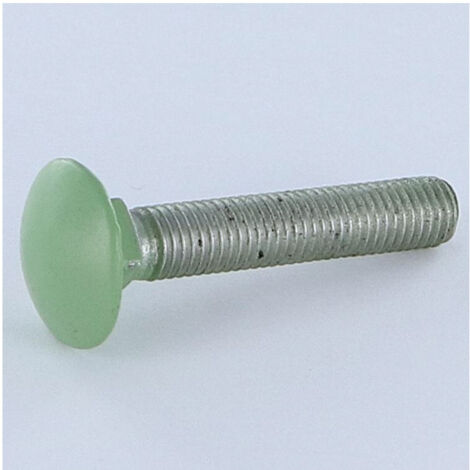TRCC JAPY tête ronde collet carré M7X40 Pas de 100 Filetage total Aluminium RAL6021 vert pale 30%B-10 pièces