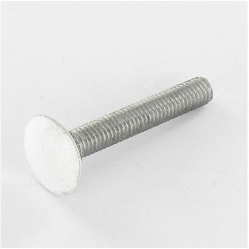 Trcc japy tête ronde collet carré M7X65 Pas de 100 Filetage total Aluminium RAL9016 blanc signalisation 30%-100 pièces