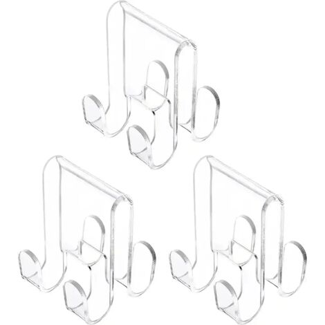 Tre ganci in acrilico per porta della doccia, resistenti, con elevata capacità di carico, facili da installare e utilizzabili per appendere gli asciugamani.