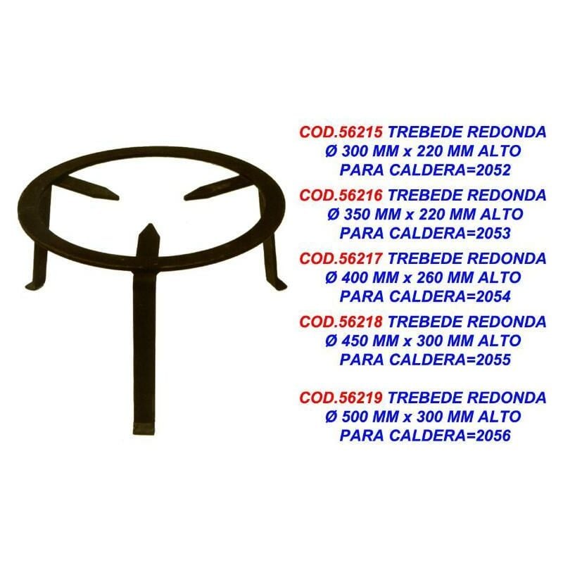 

trebede redonda caldera ø 500 mm x 300 mm alto 2056 - Mibricotienda