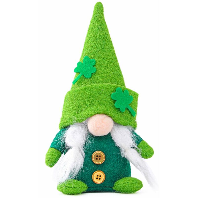 

Trebol verde irlandes munecas sin rostro Rudolph figura de accion decoracion de vacaciones adornos decoracion de fiesta
