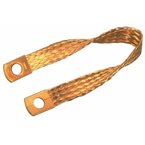 Treccia di massa flessibile in rame 500mm sezione 50mm² fori ø 12,5mm