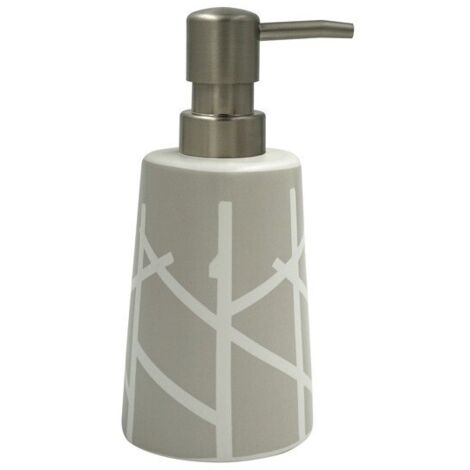 TREE Dispensador de jabón cerámico gris pardo y blanco MSV