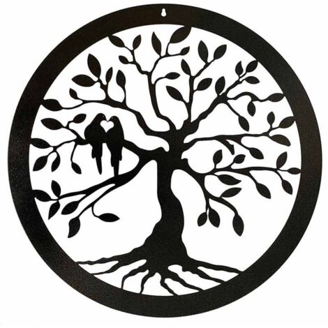 Tree of Life Wall Art - Large - Steel - W49.5 x H49.5 cm - Bare Metal/Ready to Rust