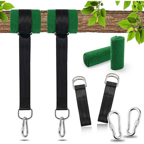 Tree Swing Hanging Straps Kit Holds 3300 lbs Set of Two 5FT Extra Long Straps Strap with Tree Protectors Carabiner Heavy Duty Perfect for Tree Swing and Hammocks Tree Swing Straps 