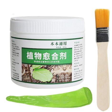 Tree Wound Sealant 500g, Pruning Paste with Brush, Tree Healing Balm, green