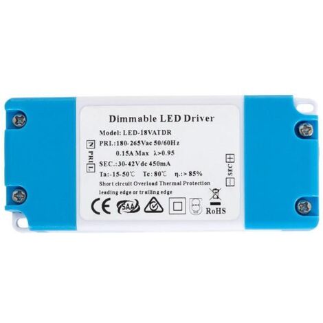 Treiber Dimmbar TRIAC 180-265V Anti Flicker Ausgang 30-42V 450mA 18W TRIAC