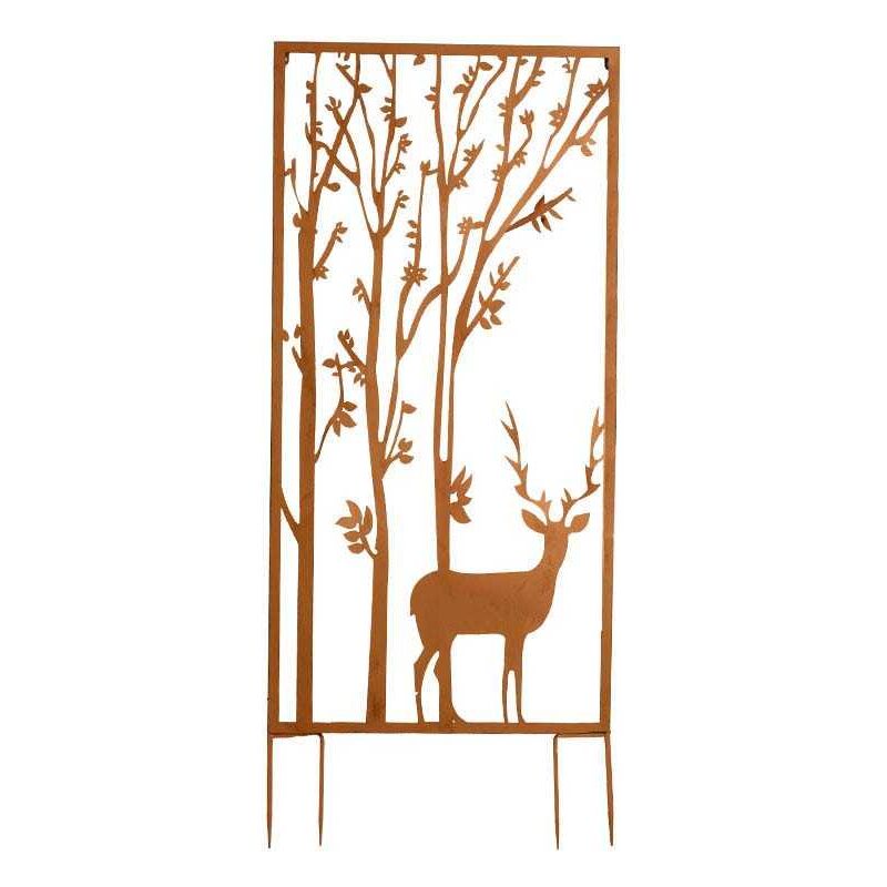 La Grande Prairie - Treilli en fer décoratif Cerf arboré 60 x 10 x 140 cm