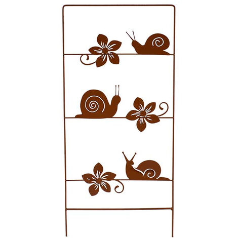 Treillage escargot fer marron 25x1x58cm