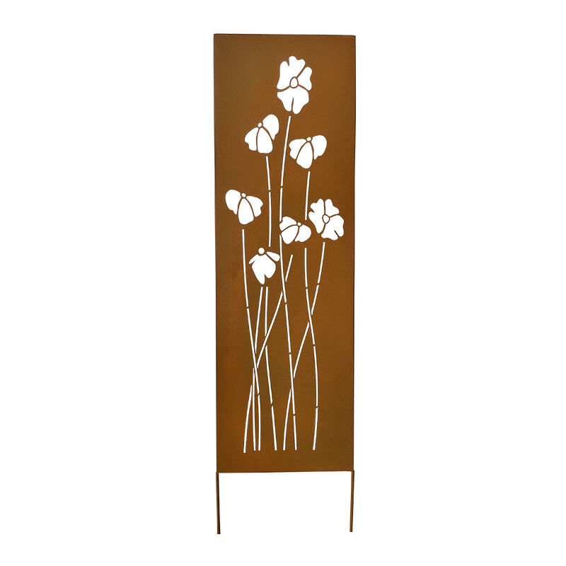 Treillage fleurs 30x120cm - Rouille