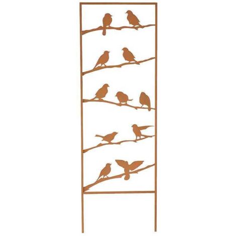 Treillage oiseaux fer marron 38x1x115cm