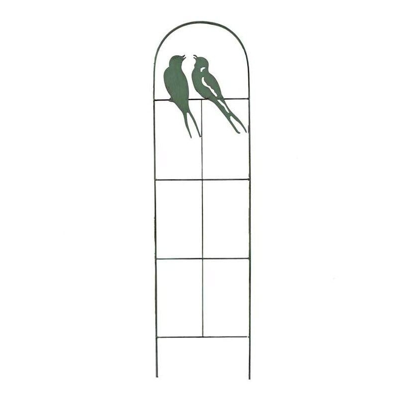 La Grande Prairie - Treillage oiseaux vert métal 25x1x100cm - Vert