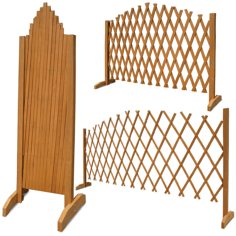 1x ou 2x Treillage Jardin Brun 180x107cm Support Plantes grimpantes Brise-Vue Pliable Clôture de Jardin Treillis Extensible Bois Pare-Vue Brun