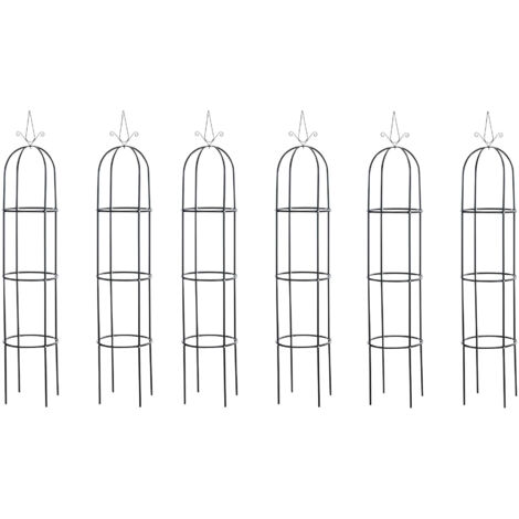 Treilli Colonne à rosiers Romantika Noir  Lot de 6