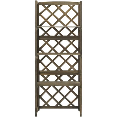Treillis avec étagères Gris 55x30x140 cm Bois de sapin massif CFW219087