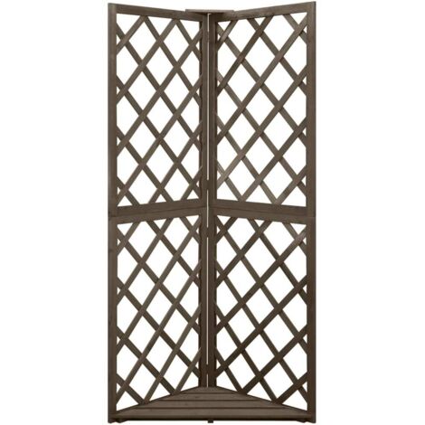 Treillis d'angle Gris 50x50x145 cm Bois de sapin massif CFW650990