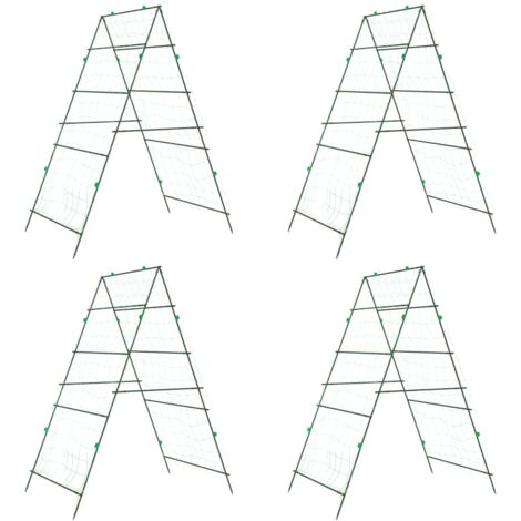 Treillis de jardin pour plantes grimpantes 4 pcs forme A acier CFW918251