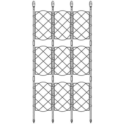 Treillis de jardin pour plantes grimpantes, fer antirouille, support pour potager, vignes et fleurs grimpantes, treillis métallique patio, grille en fil de fer 46,5x135 cm.