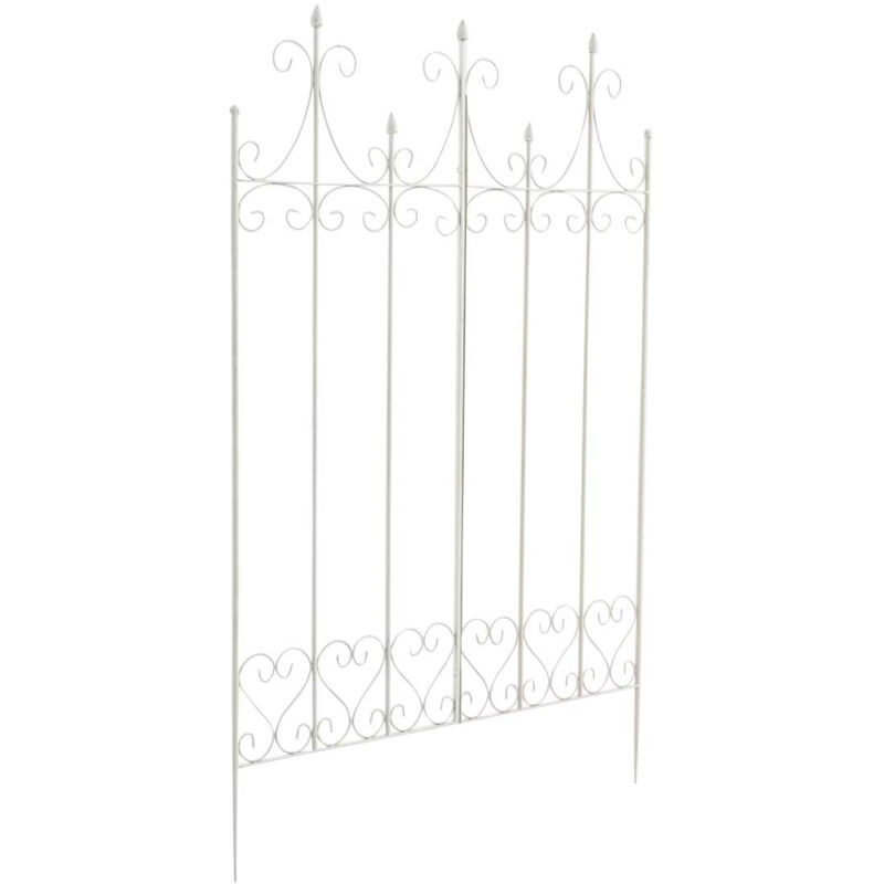 Treillis de jardin support plantes grimpantes décoration métal blanc 100003883