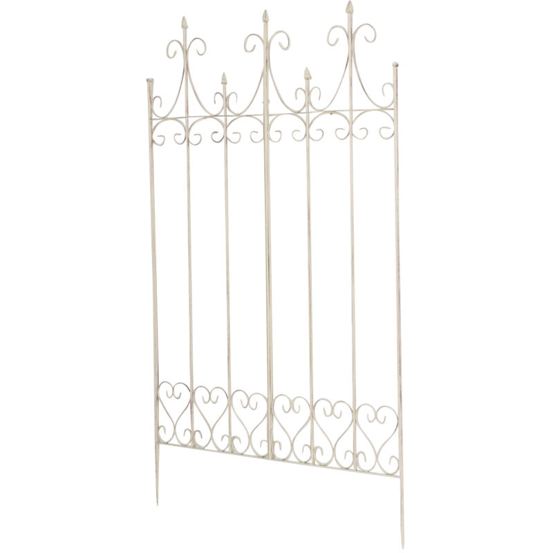 Treillis de jardin support plantes grimpantes décoration métal crème vieilli 100003881