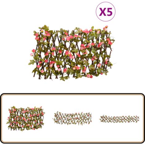 Treillis de lierre artificiel extensible 5 pcs 180x20 cm - Clôture Artificielle - Trellis De Lierre - Écran De Lierre - Intimité Jardin - Décoration Murale