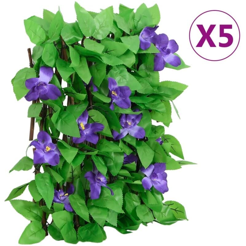 Treillis de lierre artificiel extensible 5 pcs vert 180x20 cm - Vidaxl