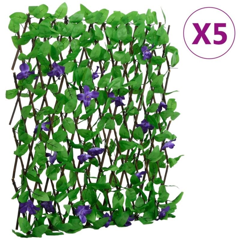 Treillis de lierre artificiel extensible 5 pcs vert 180x70 cm vidaXL