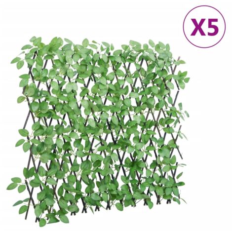 Treillis de lierre artificiel extensible 5 pcs vert 180x65