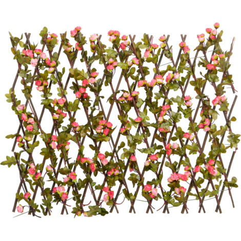 Treillis de lierre artificiel extensible rose foncé 180x60 cm CFW91759