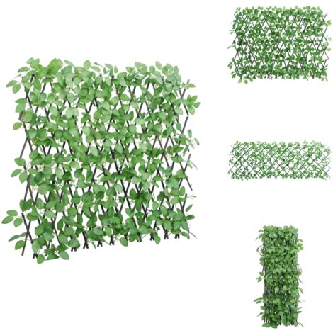 Treillis de lierre artificiel extensible vert 180x65 cm - Clôture Végétale - Trellis Végétal - Décoration Murale Extérieure - Privacy Screen - Pare Brise