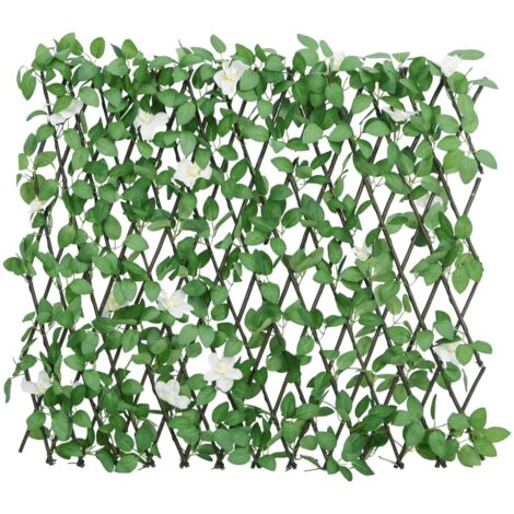 Treillis de lierre artificiel extensible vert 186x30 cm