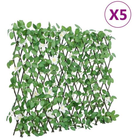 Treillis de lierre artificiel extensible vert 5 pcs 186x70