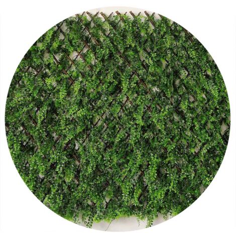 Treillis en bois de saule et feuilles de fougère artificielles