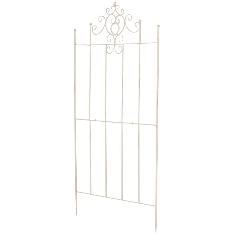 Grille en métal décorée de jardin pour les plantes grimpantes de différentes couleurs colore : Crème antique