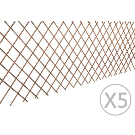 Clôture en treillis de saule 5 pcs 180x90 cm