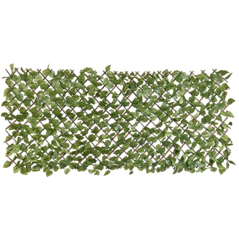 Treillis de jardin avec feuilles vertes de laurier 90x180 cm Nature Green