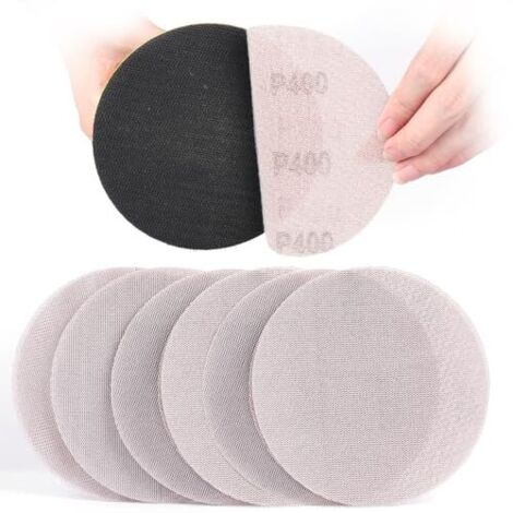 Treillis Feuilles Abrasive 150mm, 30 Pièces Papier a Poncer 400 Grains Abrasives pour Ponceuses cloisons sèches - 150mm