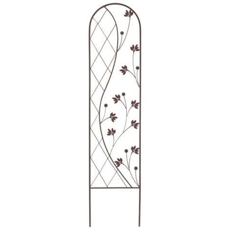 Treillis floral en métal - l 0,35 x H 1,5 m - Marron - Livraison gratuite