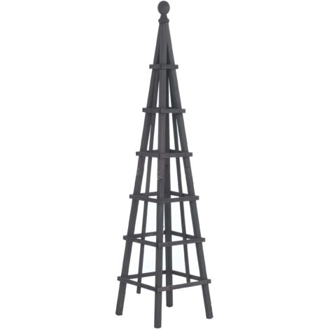 Treillis HHG-084, treillis pour plantes, support pour plantes grimpantes, treillis en bois certifié MVG, 148 x 33 x 33 cm, gris anthracite