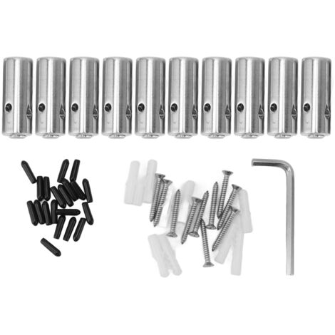 Treillis métallique pour plantes grimpantes, fixation extérieure en acier inoxydable, Kit mural vert, système de câbles à pince croisée, 10 attaches