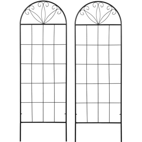 Treillis métallique pour plantes grimpantes, lot de 2, 51 x 152 cm, noir