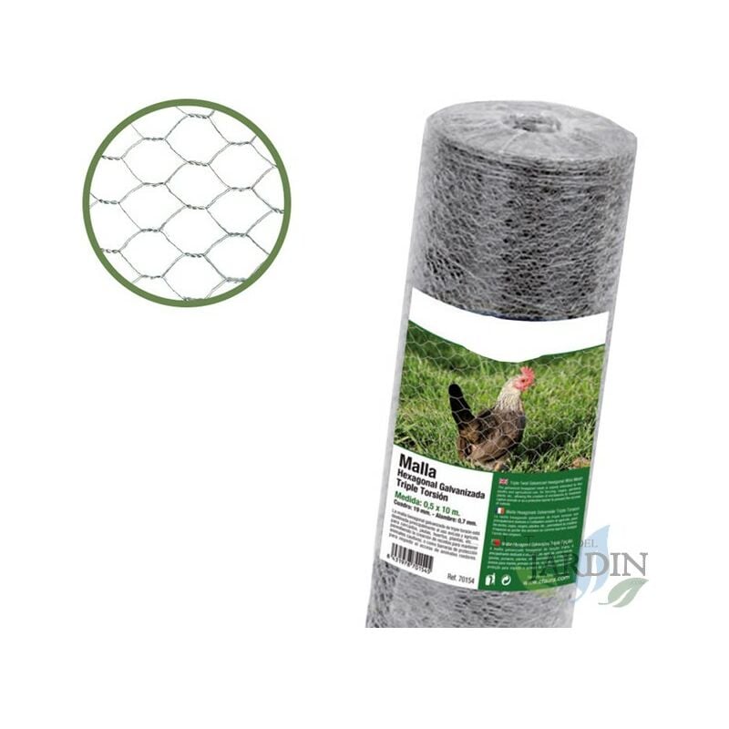 Grillage à Poule 13mm 1x25 m. Galvanisé Maille Hexagonal Cloture poulailler voliere Poulailler Jardin metallique Grillage Triple