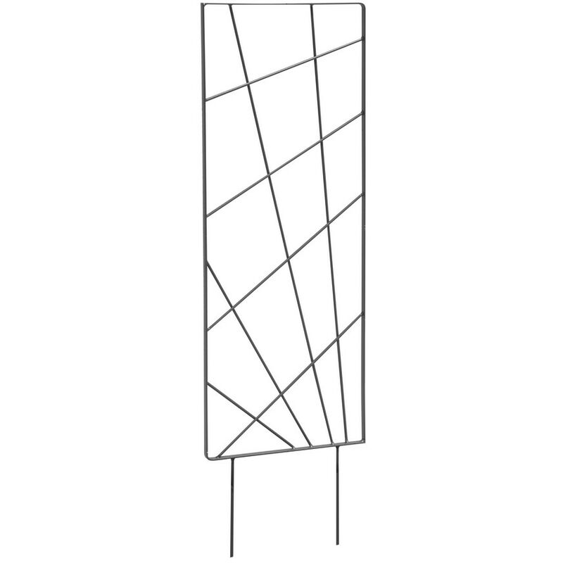 Louis Moulin - Treillis à piquer mandala anthracite - 30x100 cm - Acier époxy