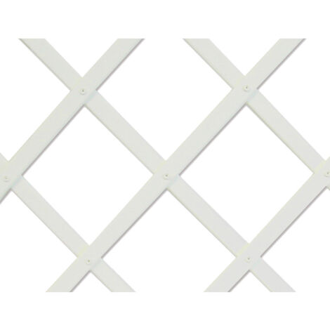Treillis extensible en PVC 0,5 x 1,5 m blanc – Pliable – Lattes 22 x 6 mm – Traitement anti-UV pour extérieur – Celloplast